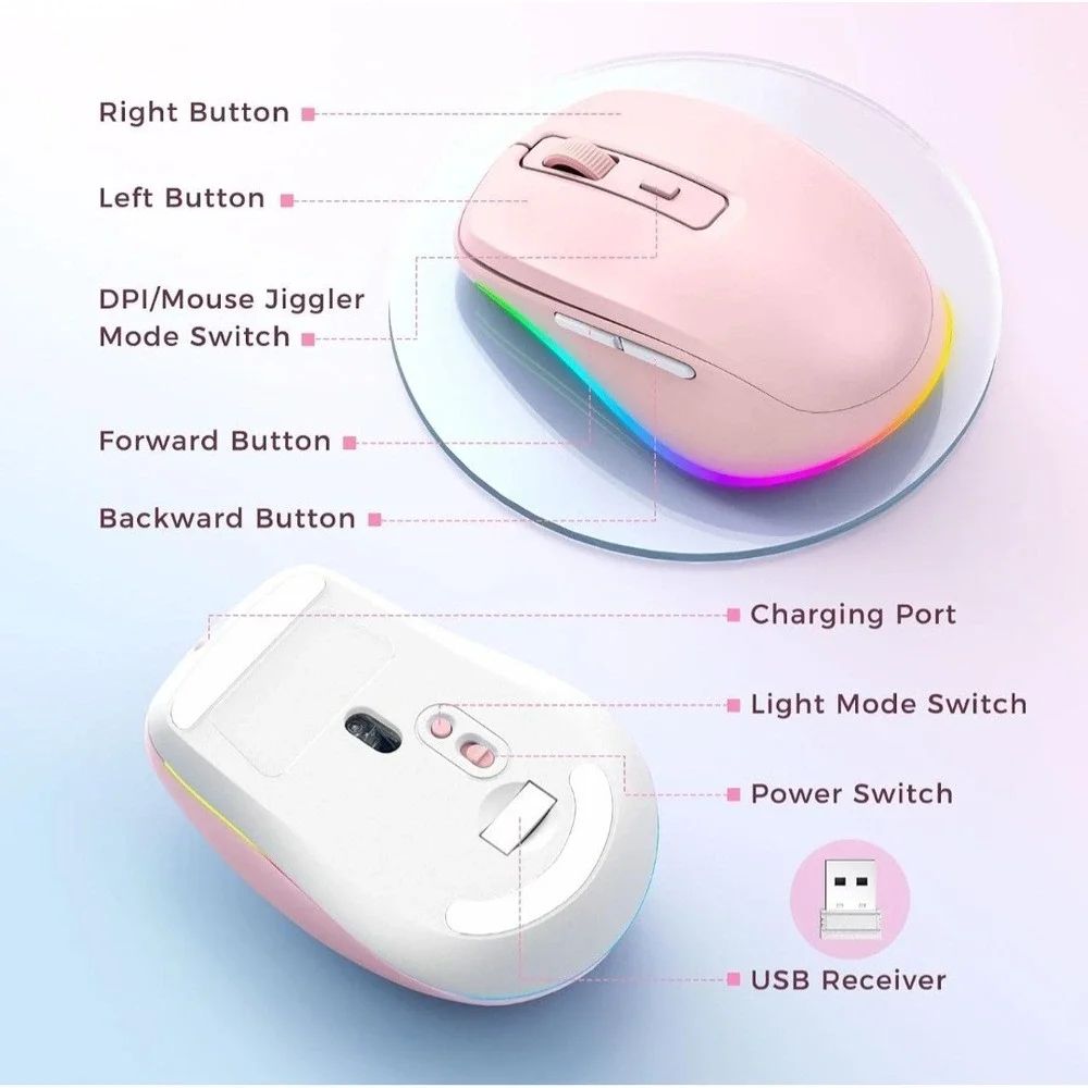 Pink Keyboad & Wireless Mouse